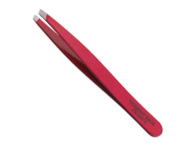 SIBEL Nogent Inox France - profesionální pinzeta úzká, zkosená, červená - 95mm