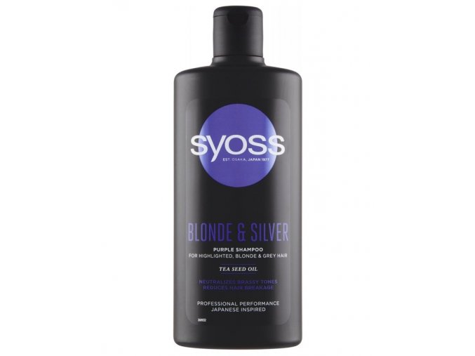 SYOSS Professional Blonde And Silver Purple Shampoo 440ml - pro melírované, bílé a šedivé vlasy