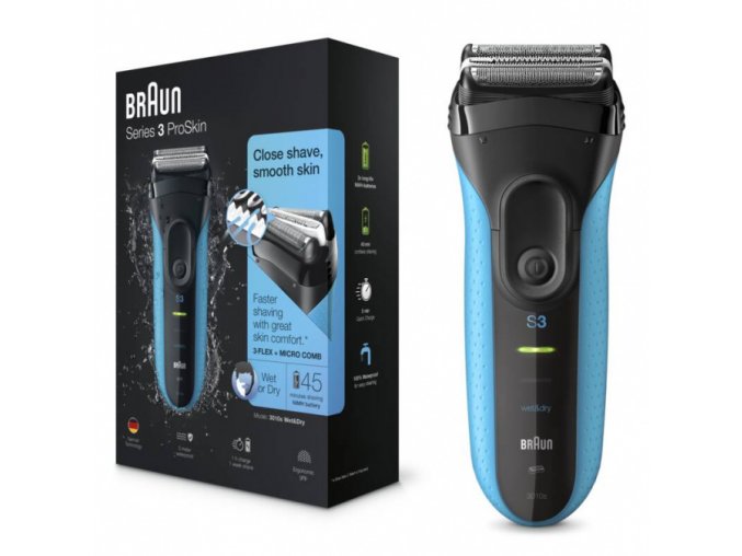 BRAUN Series 3-3010s Wet and Dry Shaver - voděodolný pánský holící strojek