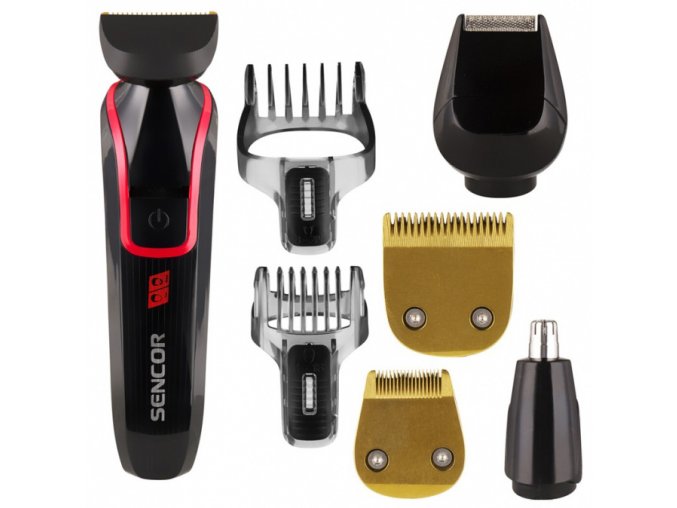 SENCOR SHP 6201RD Men´s Electric Clipper Set - pánský zastřihovač 6 nástavců