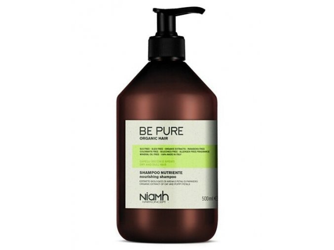 NIAMH Be Pure Nourishing Shampoo 500ml - výživný šampon pro jemné, slabé a vysušené vlasy