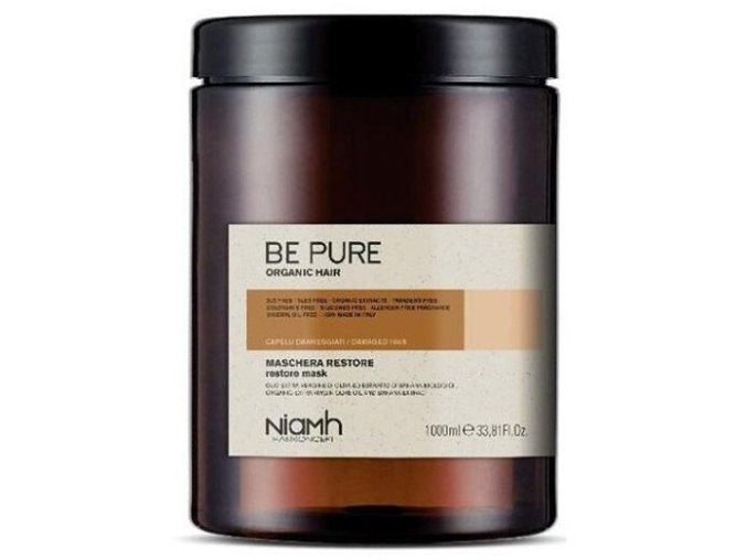 NIAMH Be Pure Restore Mask 1000ml - obnovující maska pro poškozené lámavé vlasy