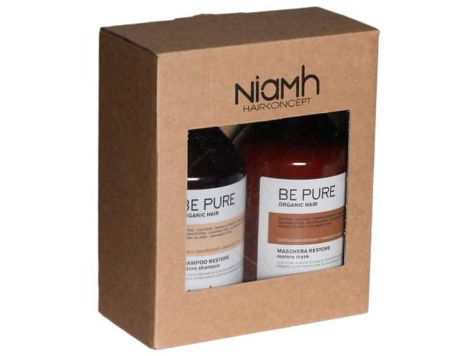 NIAMH Be Pure SET Restore Shampoo 500ml + Restore Mask 500ml - péče na poškozené vlasy