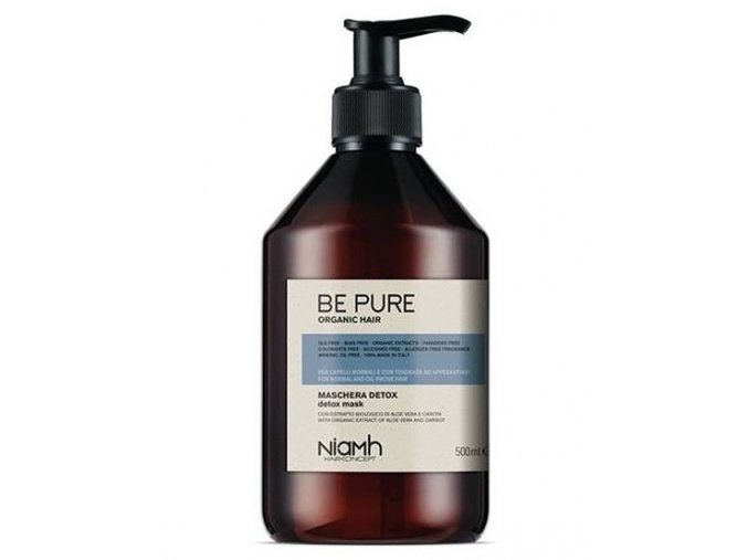 NIAMH Be Pure Detox Mask 500ml - detoxikační maska na mastné a zplihlé vlasy