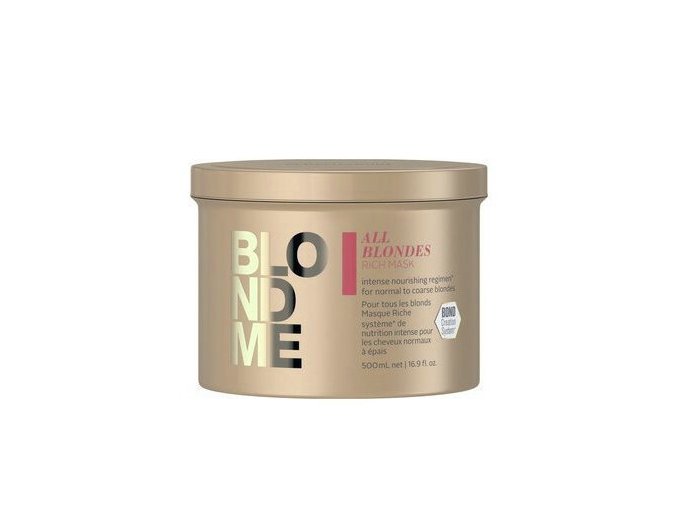 SCHWARZKOPF BlondMe All Blondes Rich Mask 500ml - regenerační maska pro blond vlasy