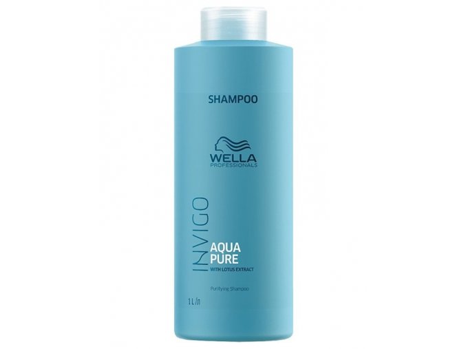 WELLA Invigo Aqua Pure Purifying Shampoo 1000ml - čistící šampon s extraktem z lotosu