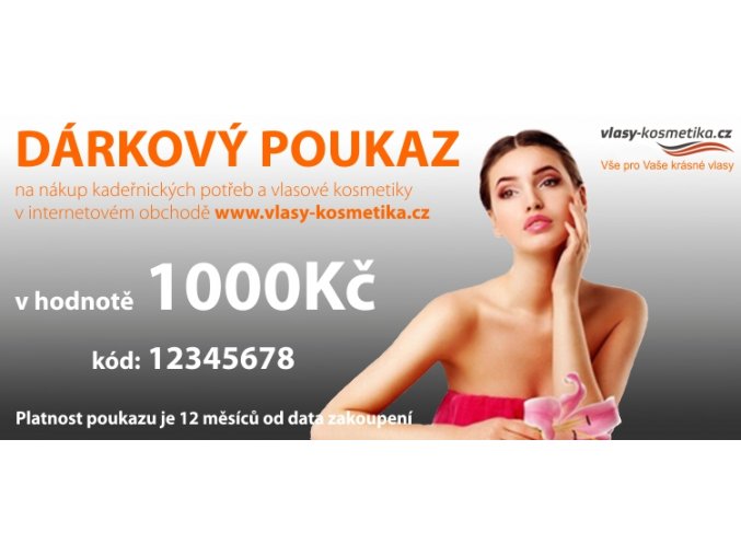 Vlasy Kosmetika CZ Dárkový poukaz 1000