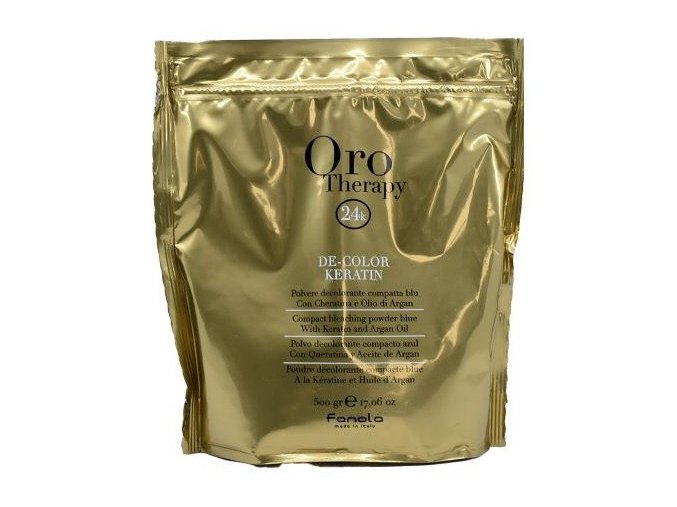 FANOLA Oro Therapy 24K De-Color Keratin Powder Blu 500g - melír s keratinem a Arganem