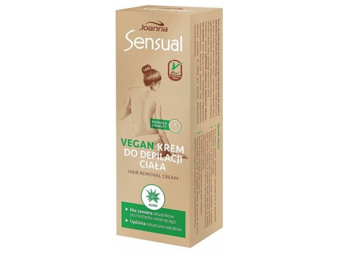 JOANNA Sensual Vegan Body Cream 100g - depilační 3 minutový krém na tělo pro citlivou pokožku