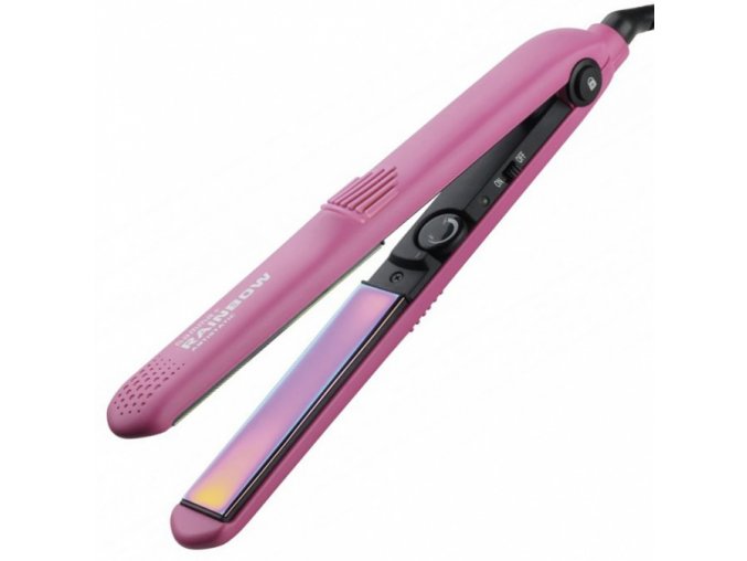 GAMMA PIÚ RAINBOW Pink - profesionální antistatická žehlička vlasů - růžová