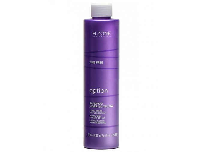 H-ZONE Option Shampoo Silver 200ml - anti yellow šampon proti žlutým odleskům