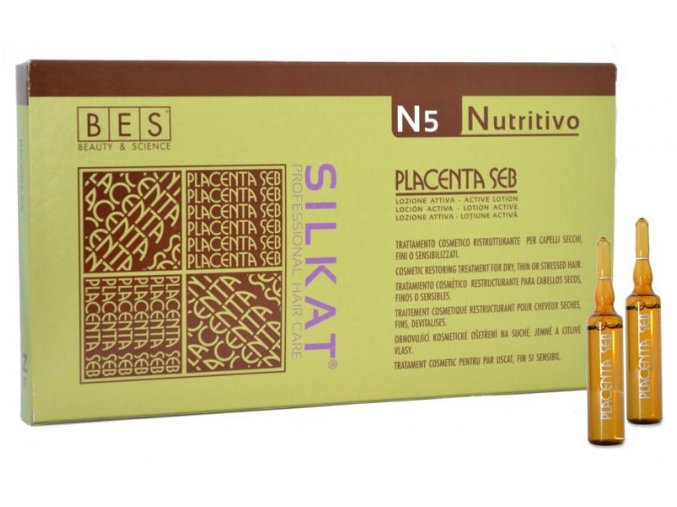 BES Silkat Nutritivo N5 Placenta Seb 12x10ml - regenerační obnovující sérum