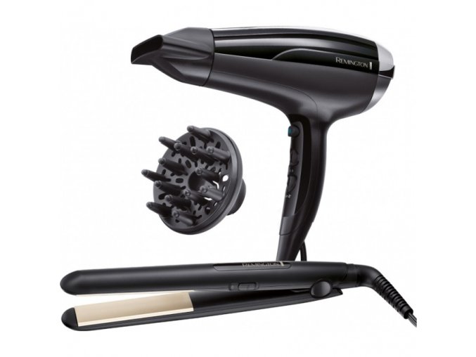 REMINGTON D5215GP Dárkový set pro péči o vlasy 2v1 fén + žehlička na vlasy
