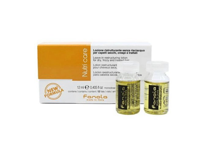 FANOLA Nutri Care Leave-In Restructuring Lotion 12x12ml - ampule na suché a krepaté vlasy