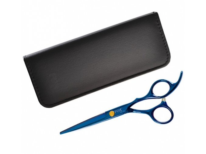 FOX Blue Rose Profesionální kadeřnické nůžky na vlasy pro praváky 6´ - modré