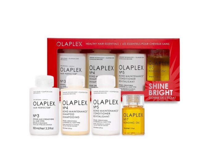 OLAPLEX Shine Bright Kit 3x100ml+1x30ml - dárková sada pro regeneraci vlasů