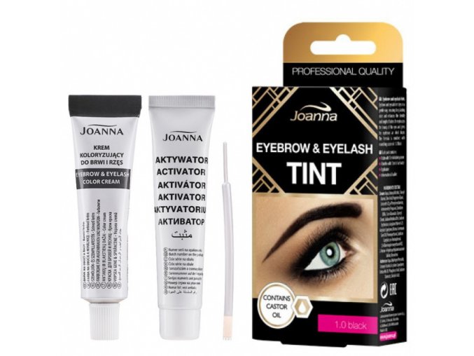 JOANNA TINT 1.0 BLACK - krémová barva na řasy a obočí + aktivátor - černá