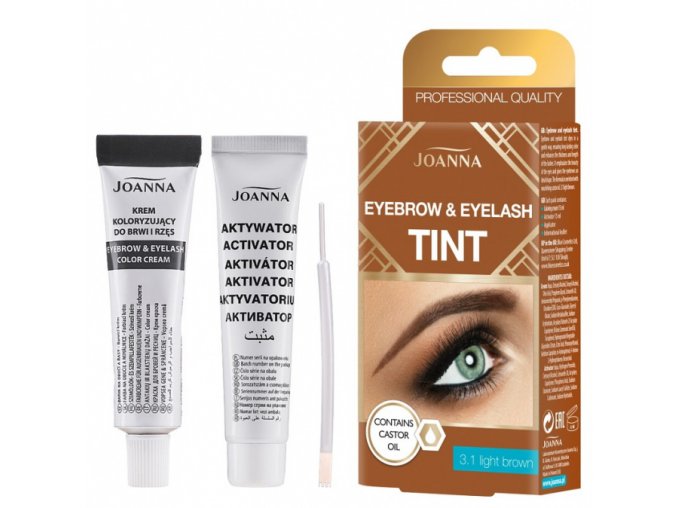 JOANNA TINT 3.1 LIGHT BROWN - krémová barva na řasy a obočí + aktivátor - světle hnědá