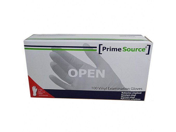 PRIME SOURCE S 6-7 Vinyl Examination Gloves 100ks - jednorázové vinylové rukavice - malé S