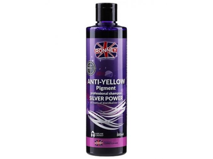 RONNEY Anti-Yellow Silver Power Shampoo 300ml - šampon na melírované a blond vlasy