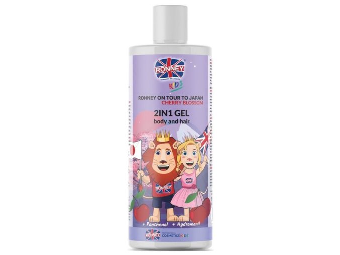 RONNEY Kids Cherry Bloosom 2in1 Gel 300ml - dětský sprchový gel a šampon 2v1