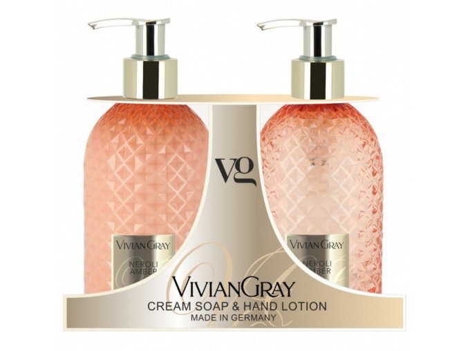 VIVIAN GRAY NEROLI AMBER Soap Gel + Hand Lotion 2x300ml - tekuté mýdlo + mléko na ruce
