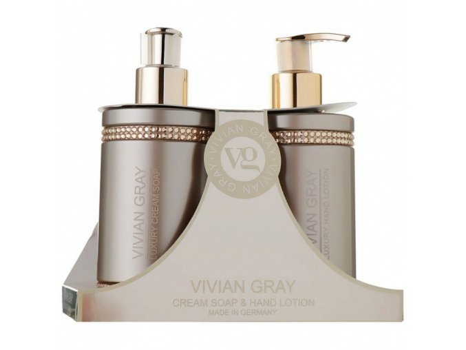 VIVIAN GRAY CRYSTALS BROWN Cream Soap + Hand Lotion 2x250ml - tekuté mýdlo + mléko na ruce