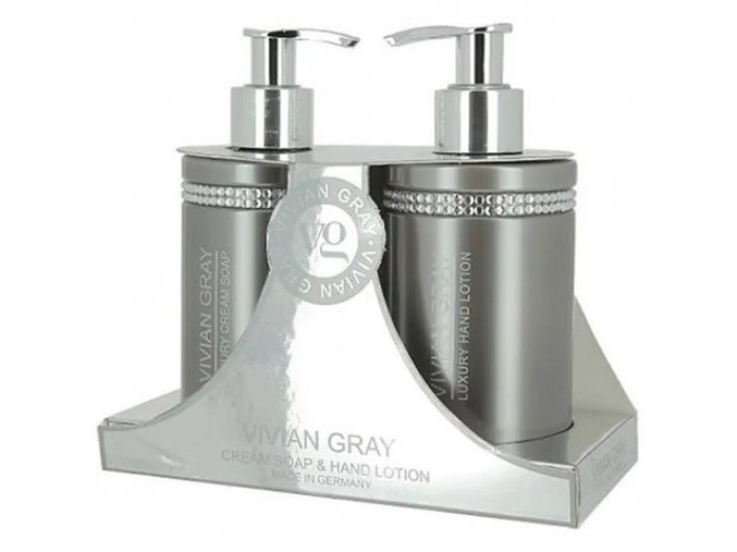 VIVIAN GRAY CRYSTALS GREY Cream Soap + Hand Lotion 2x250ml - tekuté mýdlo + mléko na ruce
