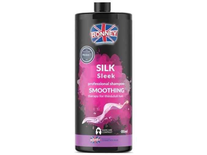 RONNEY Silk Sleek Shampoo 1000ml - šampon pro tenké a suché vlasy