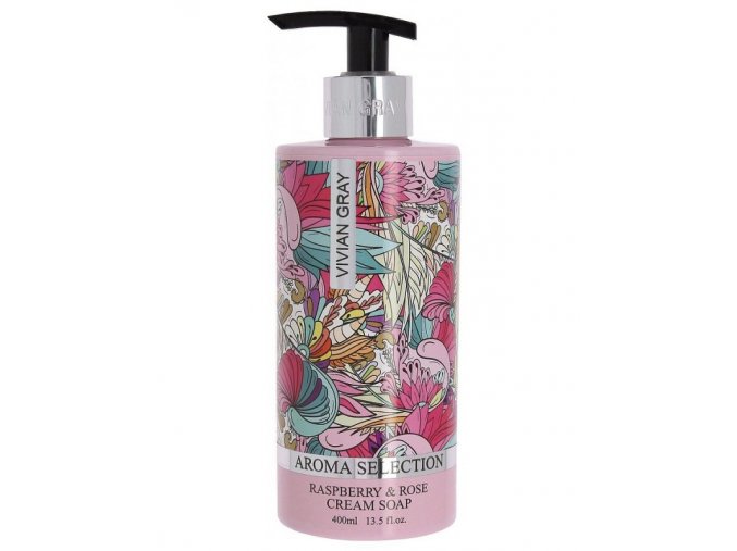 VIVIAN GRAY Aroma Selection Raspberry And Rose Cream Soap 400ml - luxusní krémové mýdlo