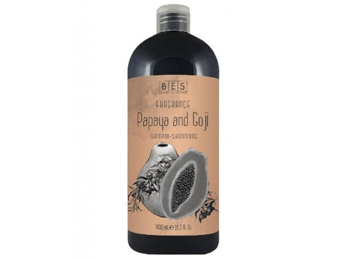 BES Fragrance Papaya And Goji Shampoo 1000ml - vlasový šampon s vůní Papaya a Goji