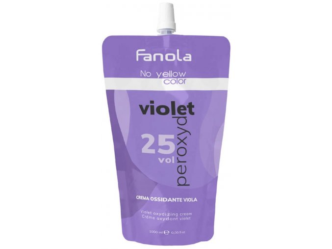 FANOLA No Yellow Violet Peroxyd 25vol - fialový oxydant s anti-žlutým účinkem