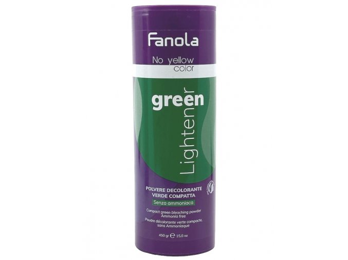 FANOLA No Yellow Green Lightener 450g - zelený odbarvovací prášek s anti-červeným účinkem