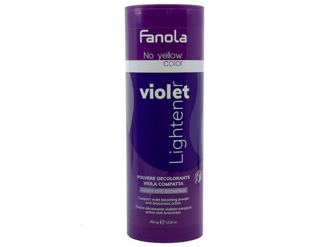 FANOLA No Yellow Violet Lightener 450g - fialový odbarvovací prášek s anti-žlutým účinkem