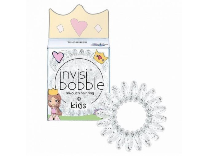 INVISIBOBBLE Original Kids Princess Sparkle 3ks - Spirálové gumičky do vlasů - průhledné s glitry