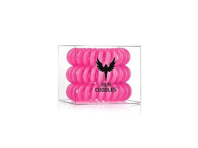 HH SIMONSEN Hair Cuddles Pink 3ks - spirálové gumičky do vlasů - růžové