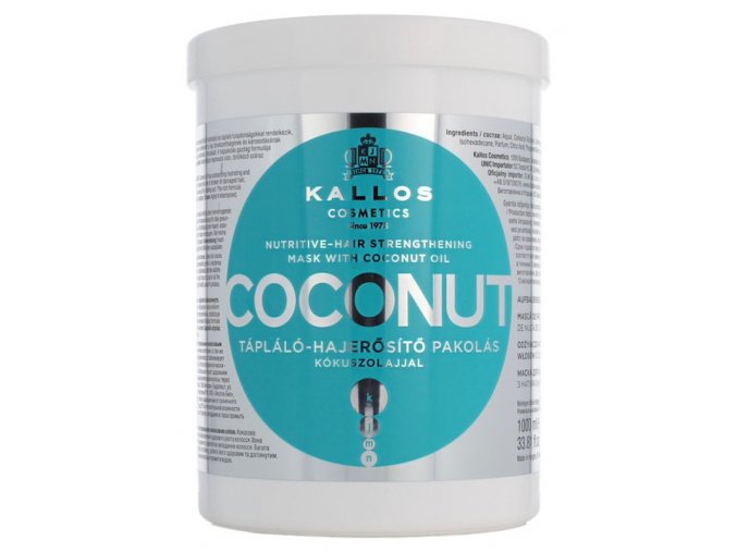 KALLOS KJMN Coconut Mask 1000ml - hydratační maska na vlasy s kokosovým olejem