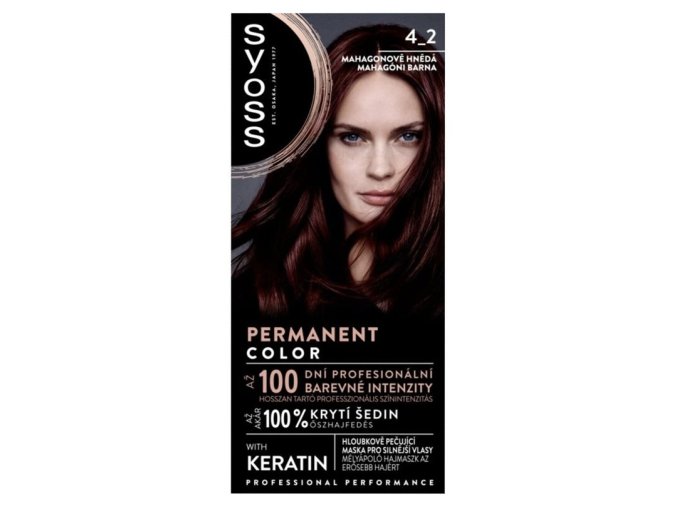 Syoss barva na vlasy 4 2 mahagonově hnědá, 50 ml