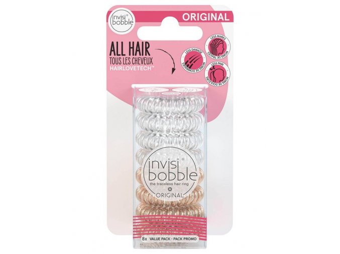 INVISIBOBBLE Original Clear Bronze 8ks - Spirálové gumičky do vlasů - průhledné + bronzové