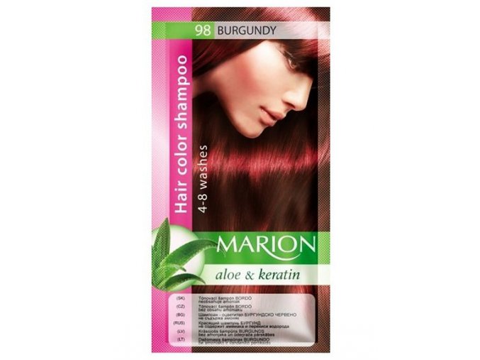 MARION Hair Color Shampoo 98 Burgundy - barevný tónovací šampon 40ml - burgundská červeň