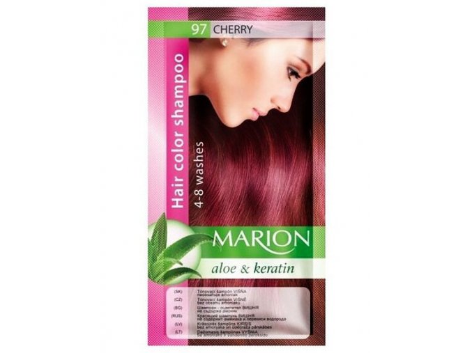 MARION Hair Color Shampoo 97 Cherry - barevný tónovací šampon 40ml - višňová