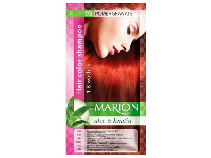 MARION Hair Color Shampoo 93 Pomegranate - barevný tónovací šampon 40ml - granátově červená