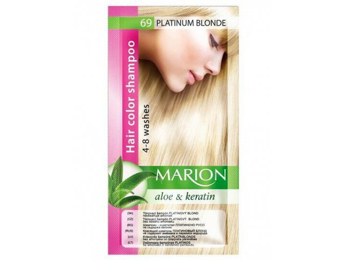 MARION Hair Color Shampoo 69 Platinum Blonde - barevný tónovací šampon 40ml - platinová blond