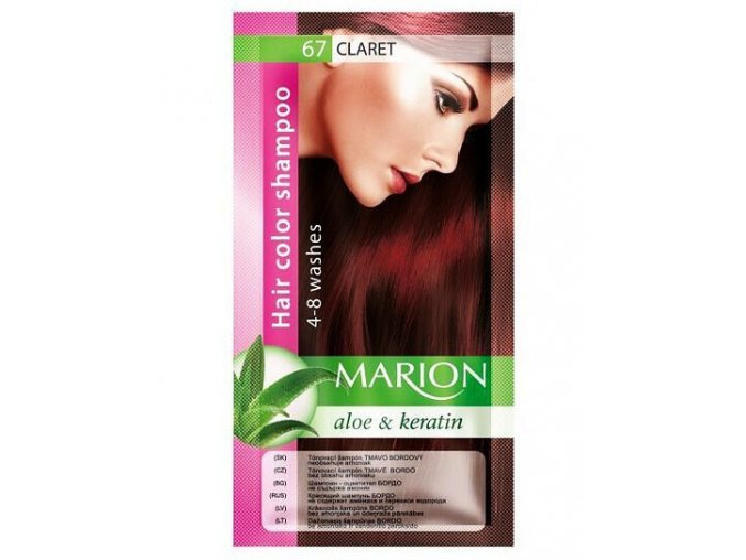 MARION Hair Color Shampoo 67 Claret - barevný tónovací šampon 40ml - tmavá bordó