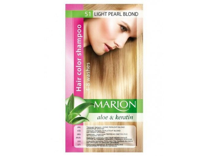 MARION Hair Color Shampoo 51 Light Pearl Blonde - tónovací šampon 40ml - světle perleťová blond