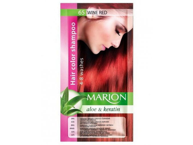 MARION Hair Color Shampoo 65 Wine Red - barevný tónovací šampon 40ml - vínově červená