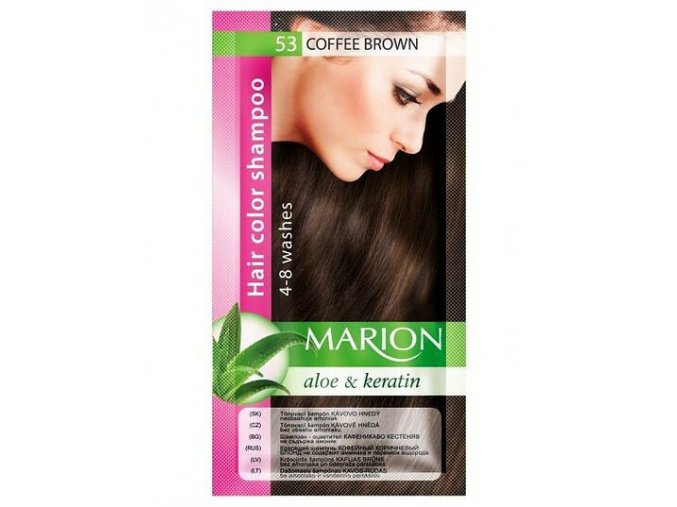 MARION Hair Color Shampoo 53 Coffe Brown - barevný tónovací šampon 40ml - kávově hnědá
