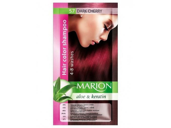 MARION Hair Color Shampoo 57 Dark Cherry - barevný tónovací šampon 40ml - tmavá višeň