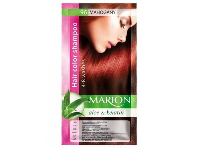 MARION Hair Color Shampoo 96 Mahogany - barevný tónovací šampon 40ml - mahagonová