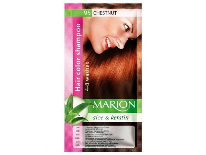 MARION Hair Color Shampoo 95 Chestnut - barevný tónovací šampon 40ml - kaštanová